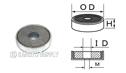 キャップ磁石φ32×7（φ4）の図