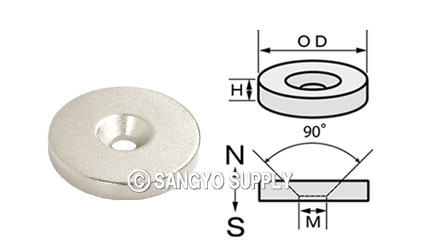 ネオジウム磁石 φ20×3（M3皿ねじ穴） 