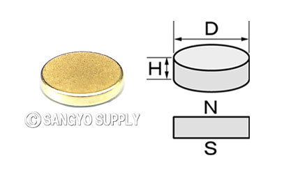 ネオジウム磁石φ6×1　金めっき