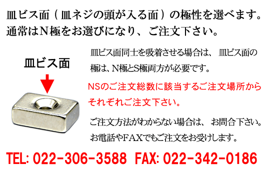 N極とＳ極とご注文方法のの説明