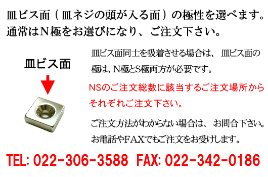 N極とＳ極とご注文方法のの説明