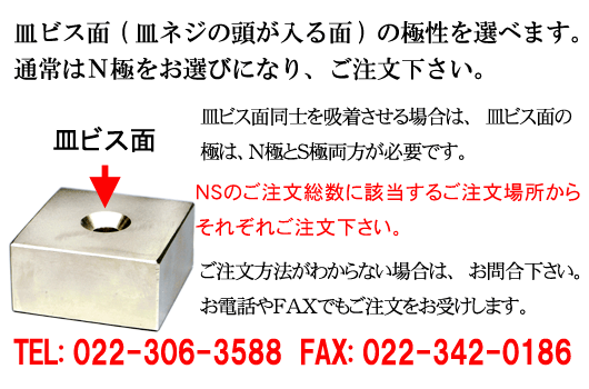 N極とＳ極とご注文方法のの説明