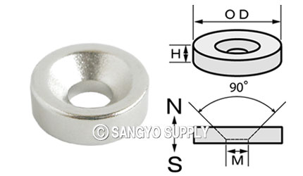 ネオジウム磁石 φ12×4（M4皿ねじ穴）