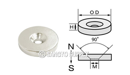 ネオジウム磁石 φ17×3（M3皿ねじ穴）