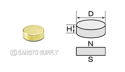 ネオジウム磁石φ3×1　金めっき