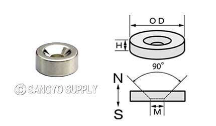 ネオジウム磁石 φ7×3 M2皿ねじ穴